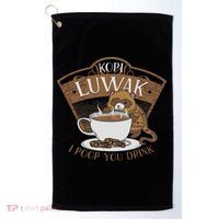 Kopi Luwak Palm Civet Fermented Coffee I Poop You Drink Fun Golf Towel thumb 0