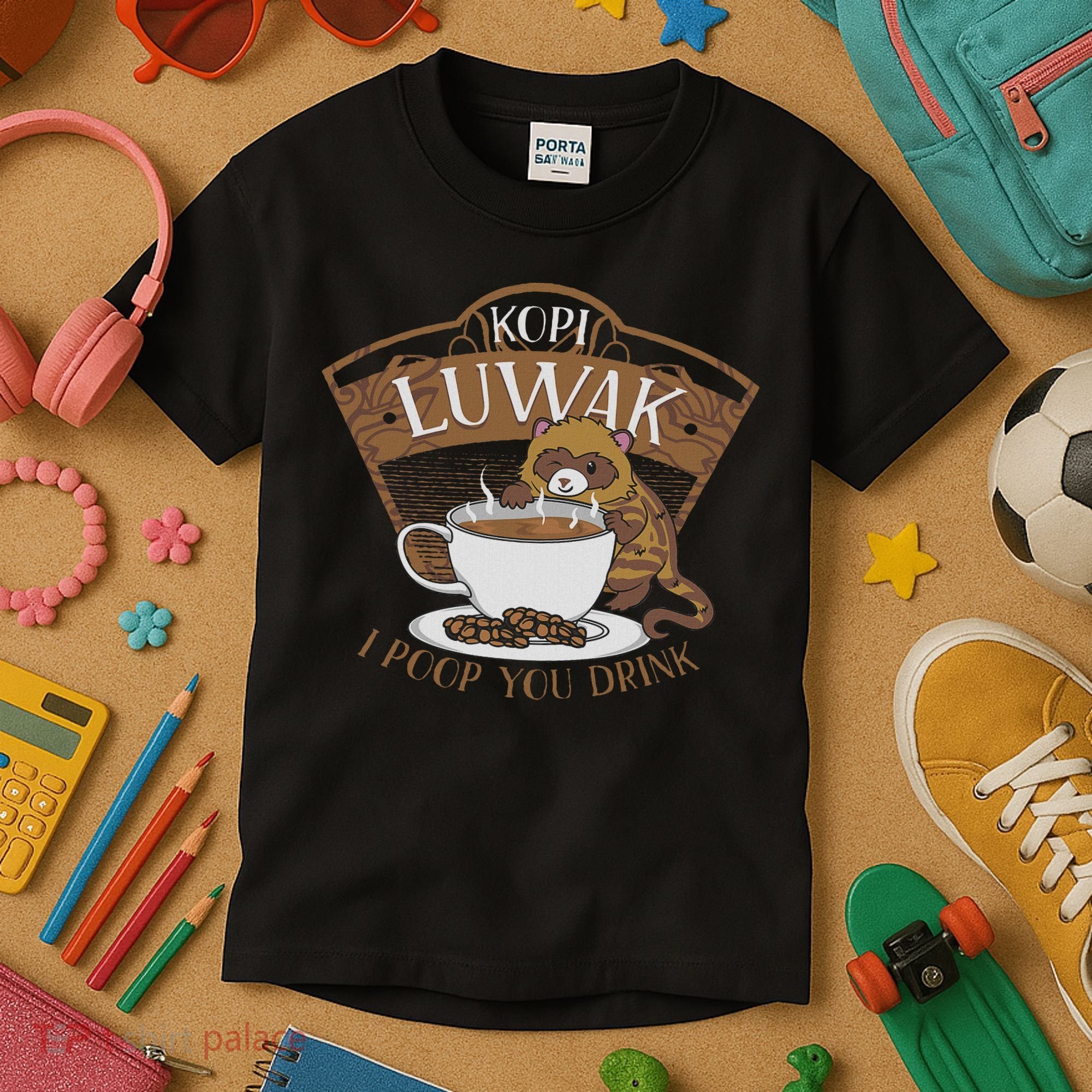 Kopi Luwak Palm Civet Fermented Coffee I Poop You Drink Fun Kids T-Shirt