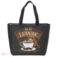 Kopi Luwak Palm Civet Fermented Coffee I Poop You Drink Fun Tote Bag thumb 0