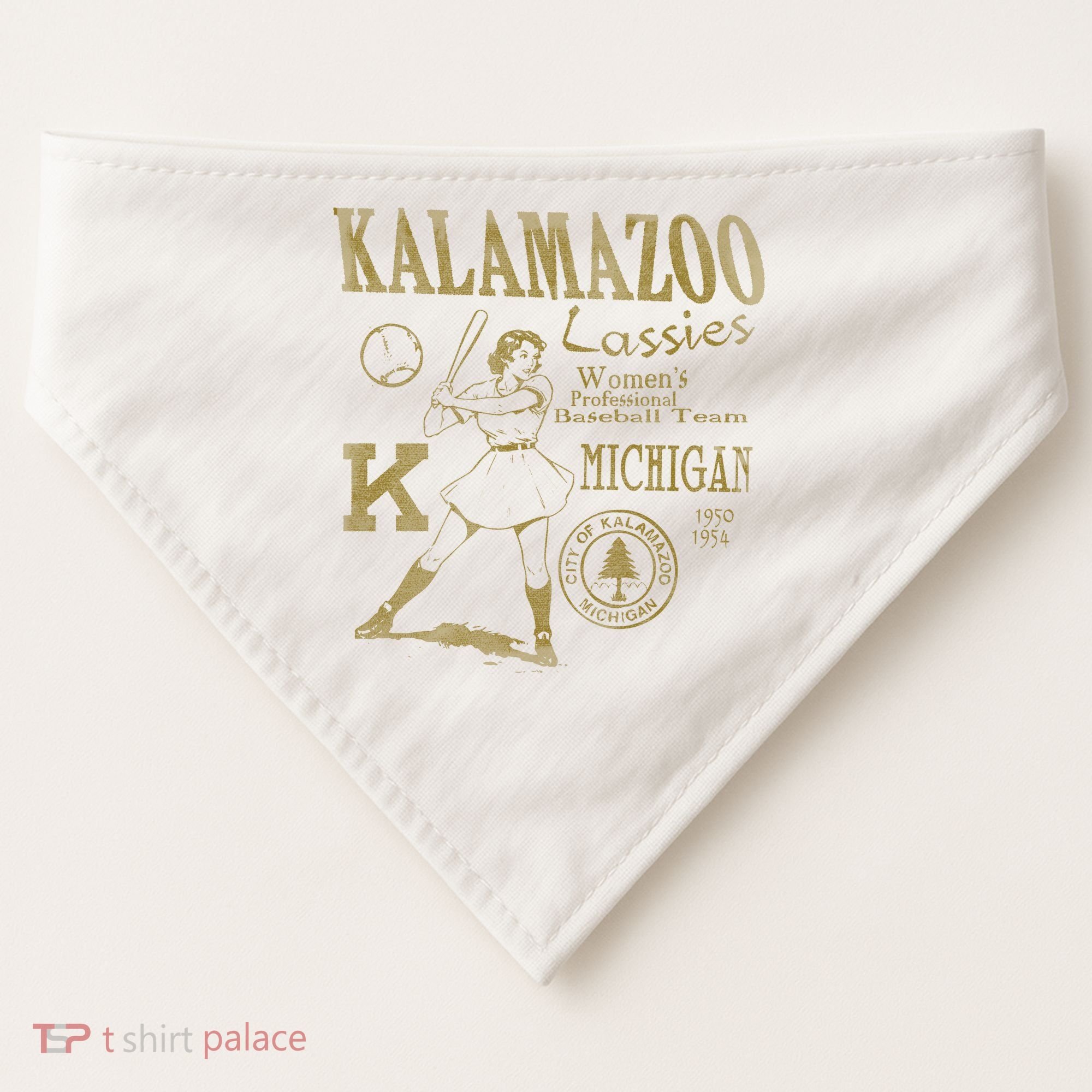 Kalamazoo Lassies Professional Women Baseball Team USA-Made Doggie Bandana