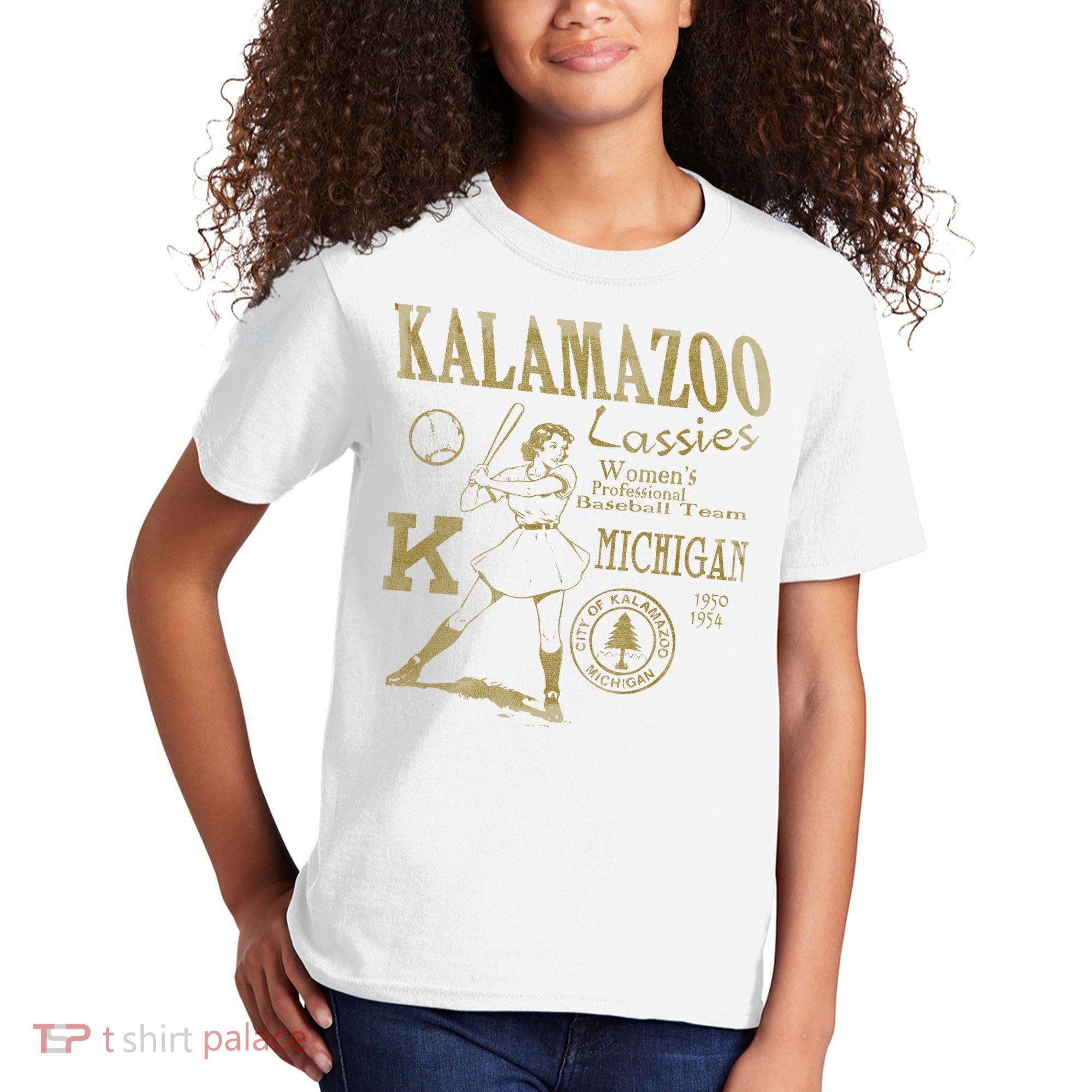 Kalamazoo Lassies Professional Women Baseball Team Kids T-Shirt