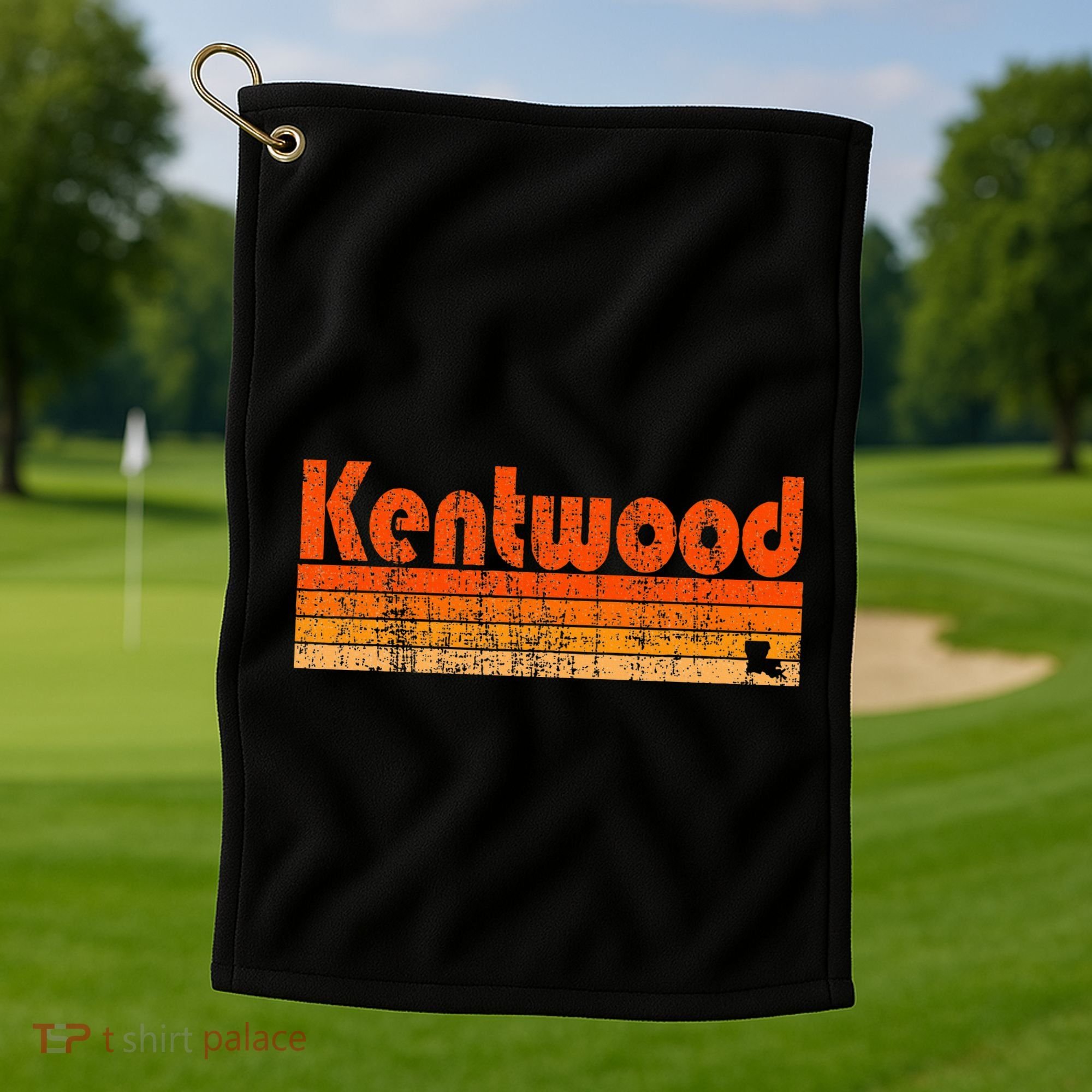 Kentwood Louisiana Retro 80s Style Golf Towel