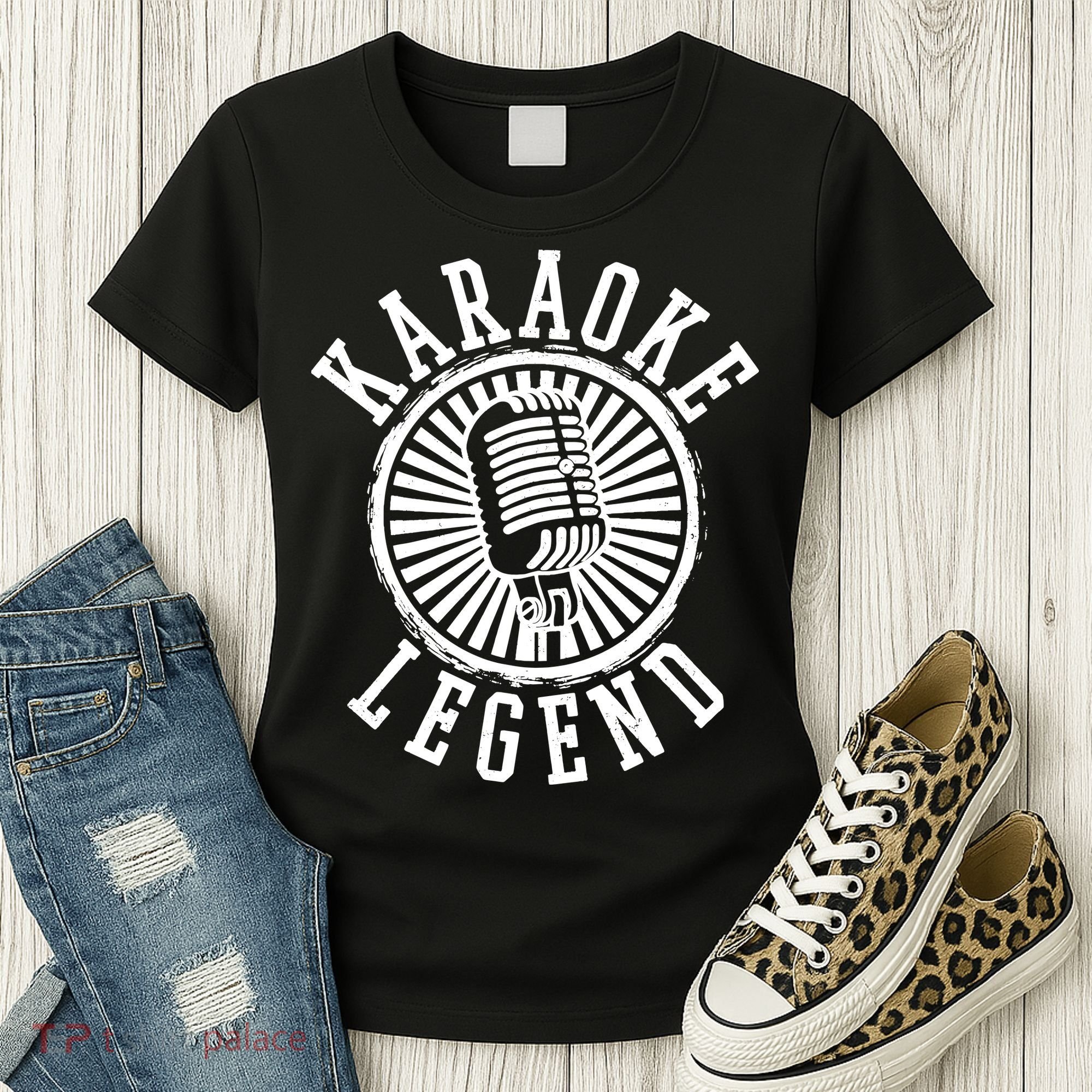 Karaoke Legend Singing Microphone Party Singer Gift Women's T-Shirt