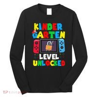 Kindergarten Level Unlocked Back To School First Day Gamer Gift Long Sleeve Shirt thumb 0