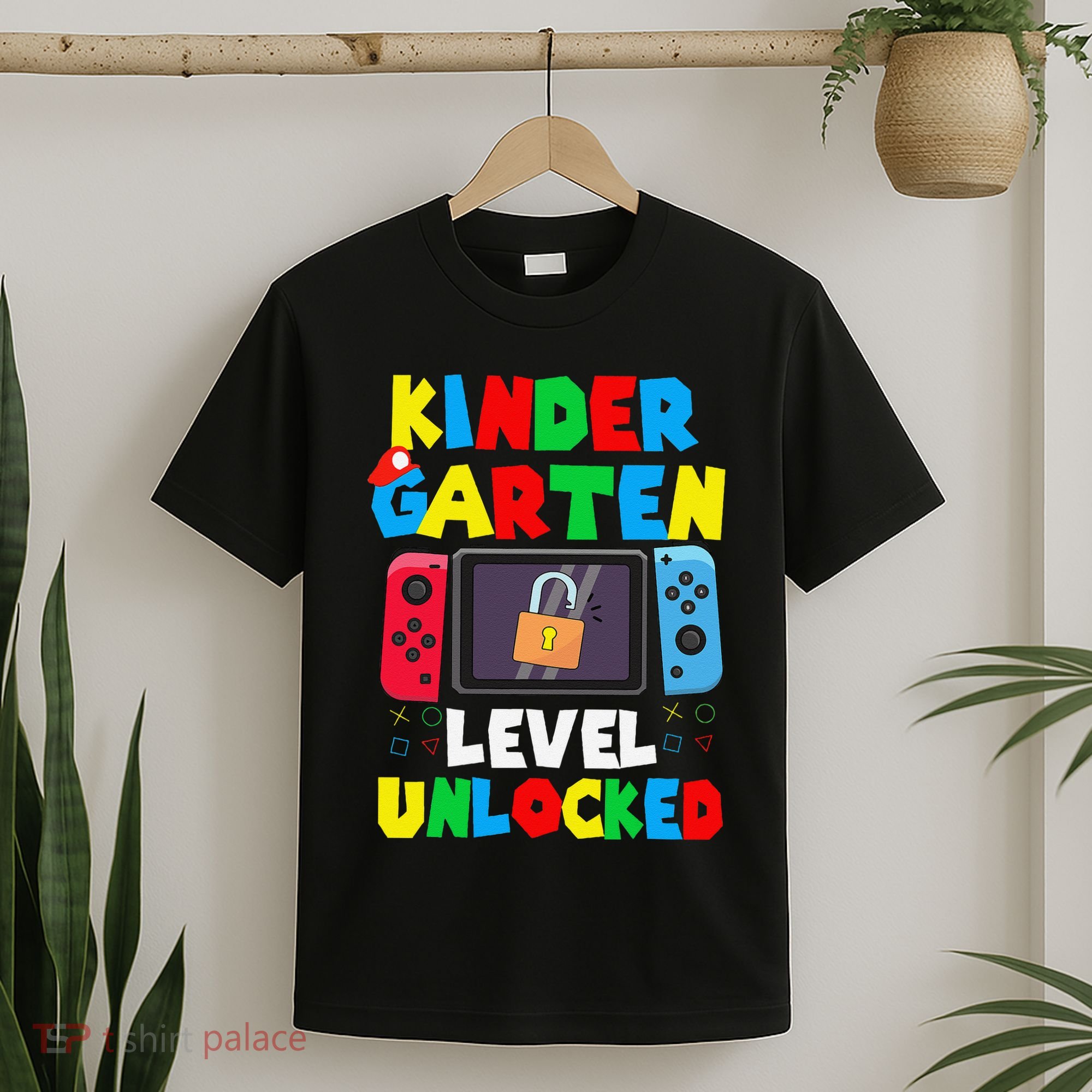 Kindergarten Level Unlocked Back To School First Day Gamer Gift T-Shirt