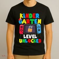 Kindergarten Level Unlocked Back To School First Day Gamer Gift T-Shirt thumb 3