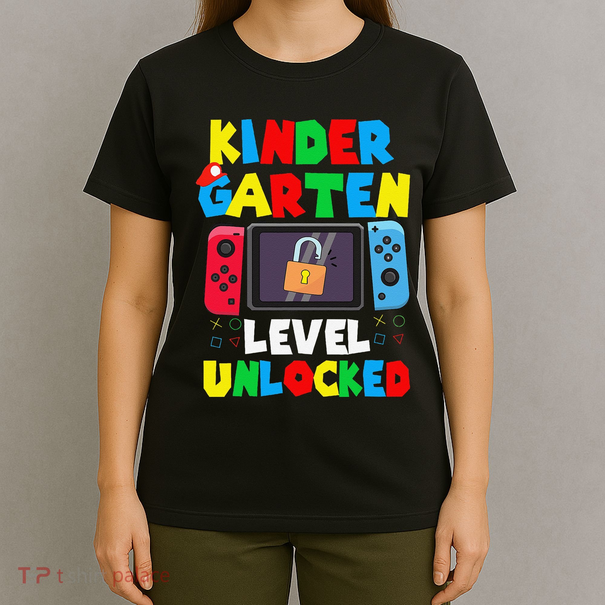 Kindergarten Level Unlocked Back To School First Day Gamer Gift T-Shirt