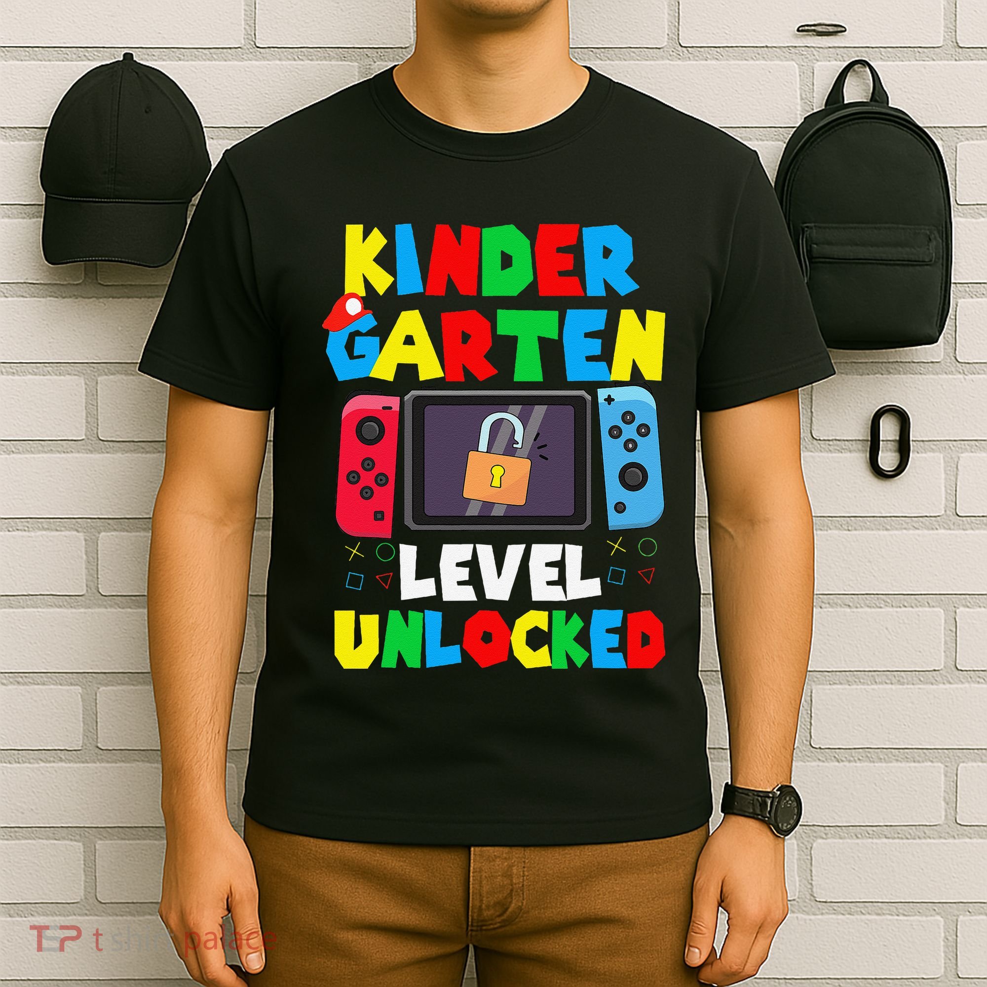 Kindergarten Level Unlocked Back To School First Day Gamer Gift T-Shirt