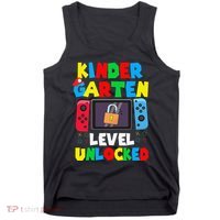 Kindergarten Level Unlocked Back To School First Day Gamer Gift Tank Top thumb 0