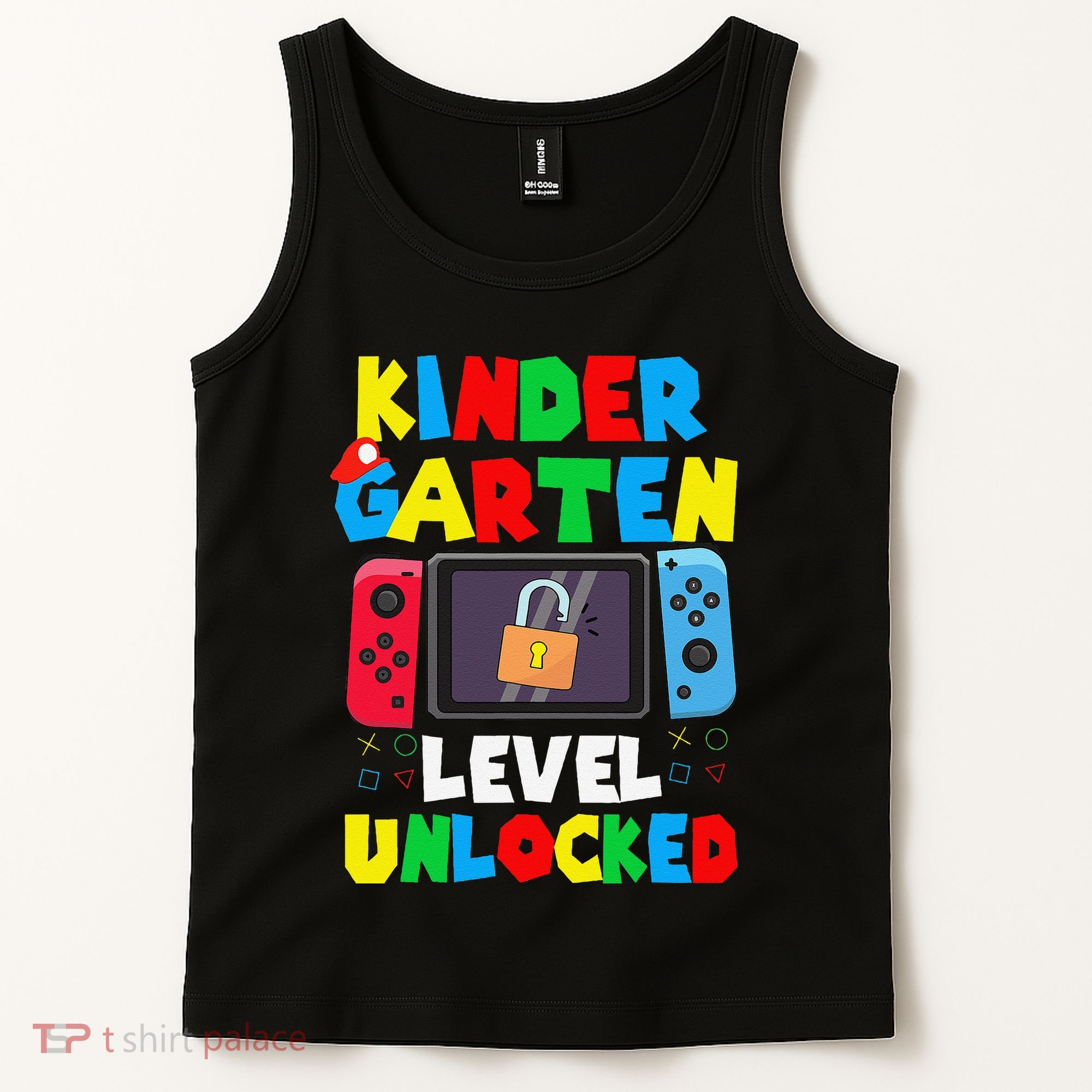 Kindergarten Level Unlocked Back To School First Day Gamer Gift Tank Top