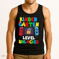 Kindergarten Level Unlocked Back To School First Day Gamer Gift Tank Top thumb 3