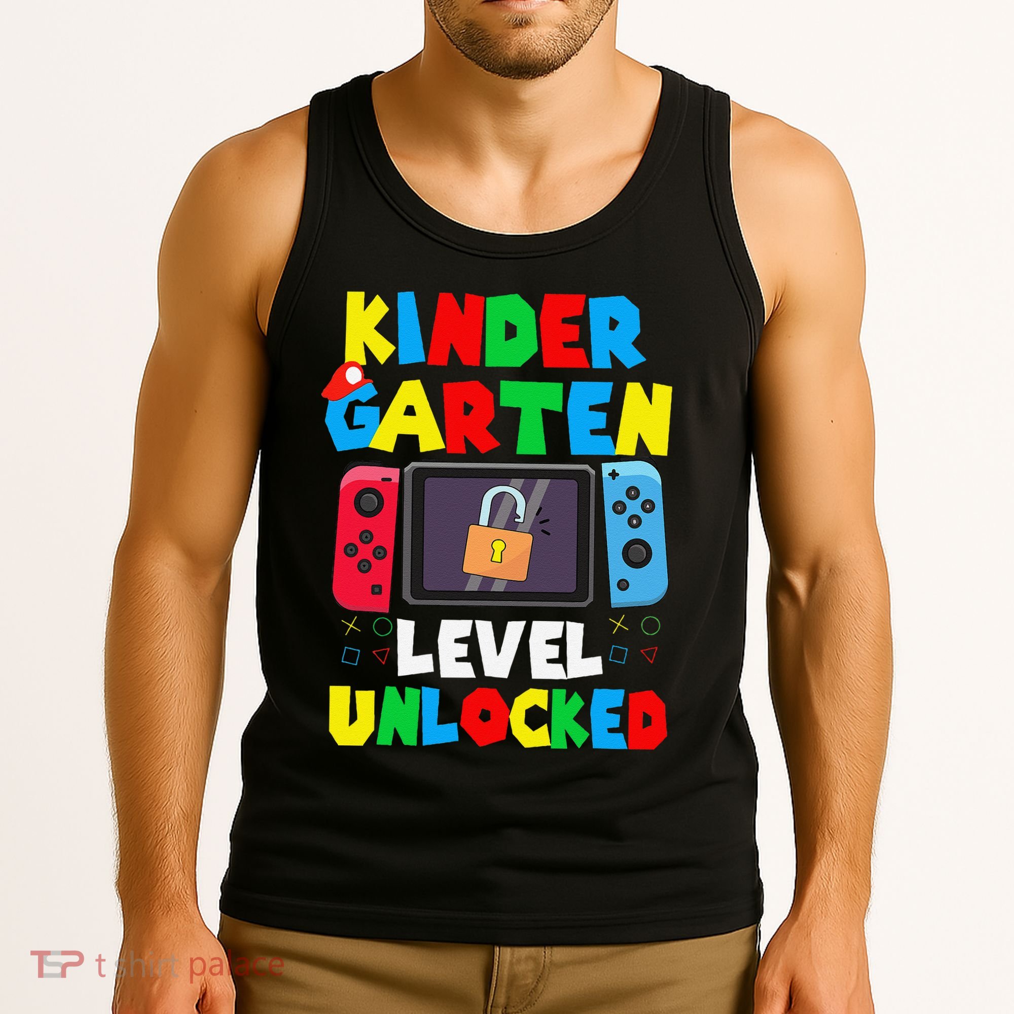 Kindergarten Level Unlocked Back To School First Day Gamer Gift Tank Top