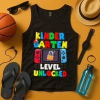 Kindergarten Level Unlocked Back To School First Day Gamer Gift Tank Top thumb 4