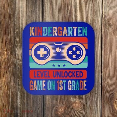 Kindergarten Level Unlocked Game On 1St Grade Video Gamer Meaningful Gift Coaster