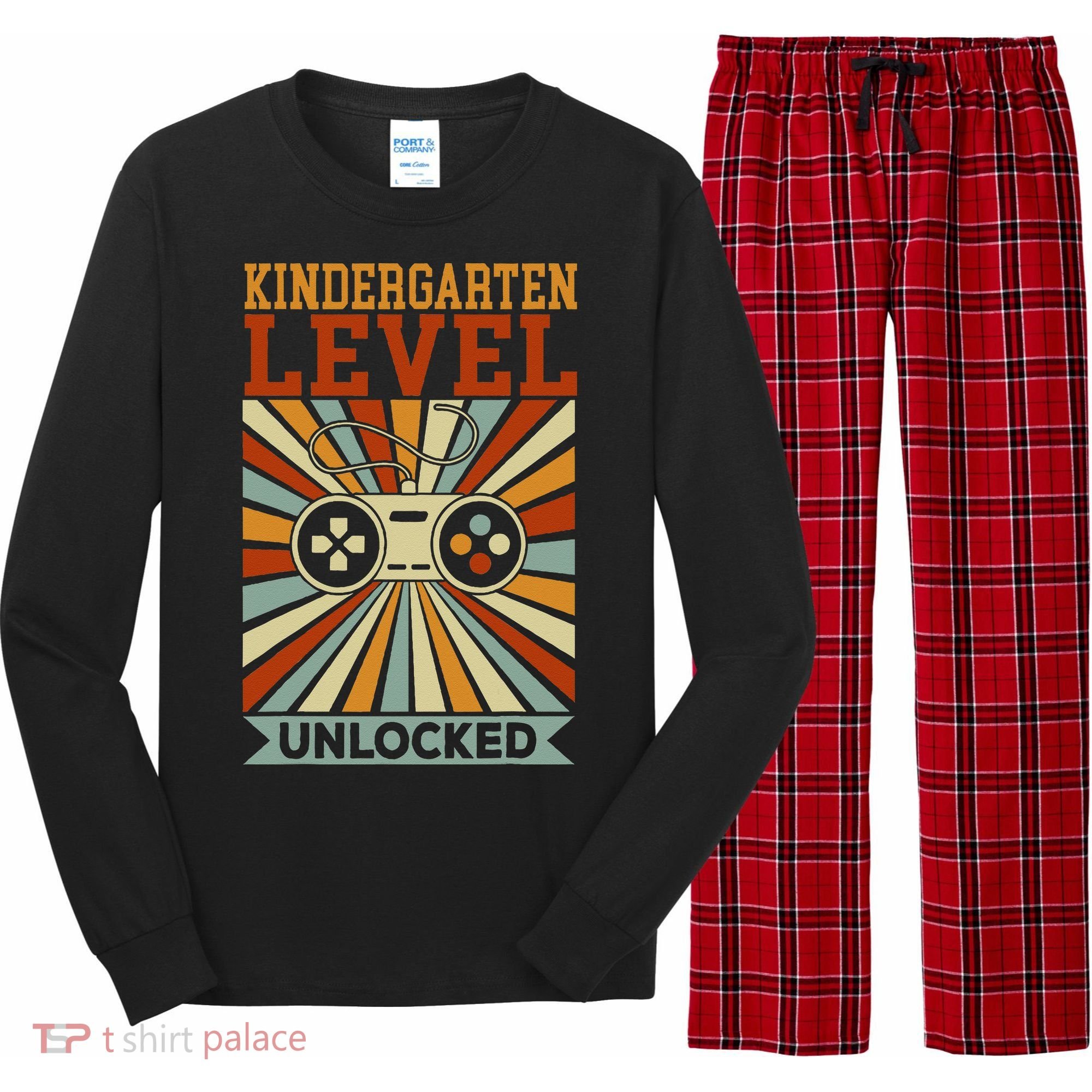 Kindergarten Level Unlocked Back To School Kindergarten Long Sleeve Pajama Set