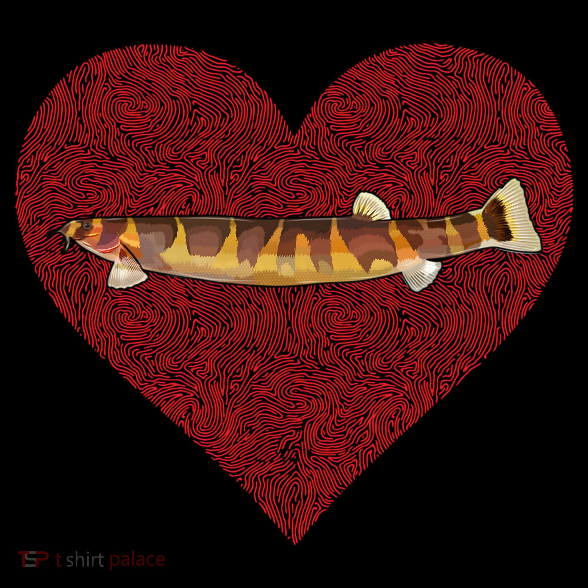 Kuhli Loach Valentines Day Fish Love Fingerprint Cool Gift Coffee Mug