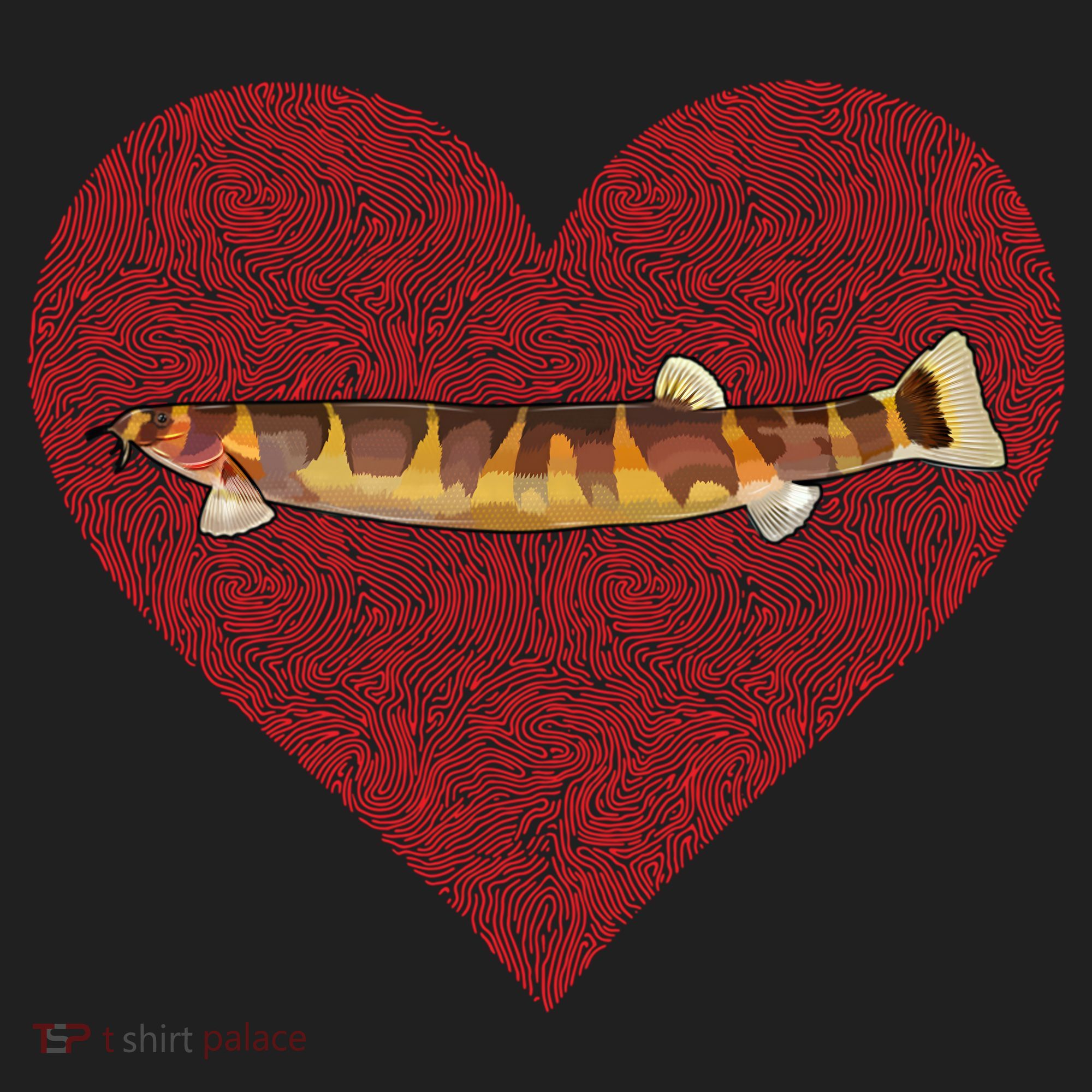 Kuhli Loach Valentines Day Fish Love Fingerprint Cool Gift Beanie