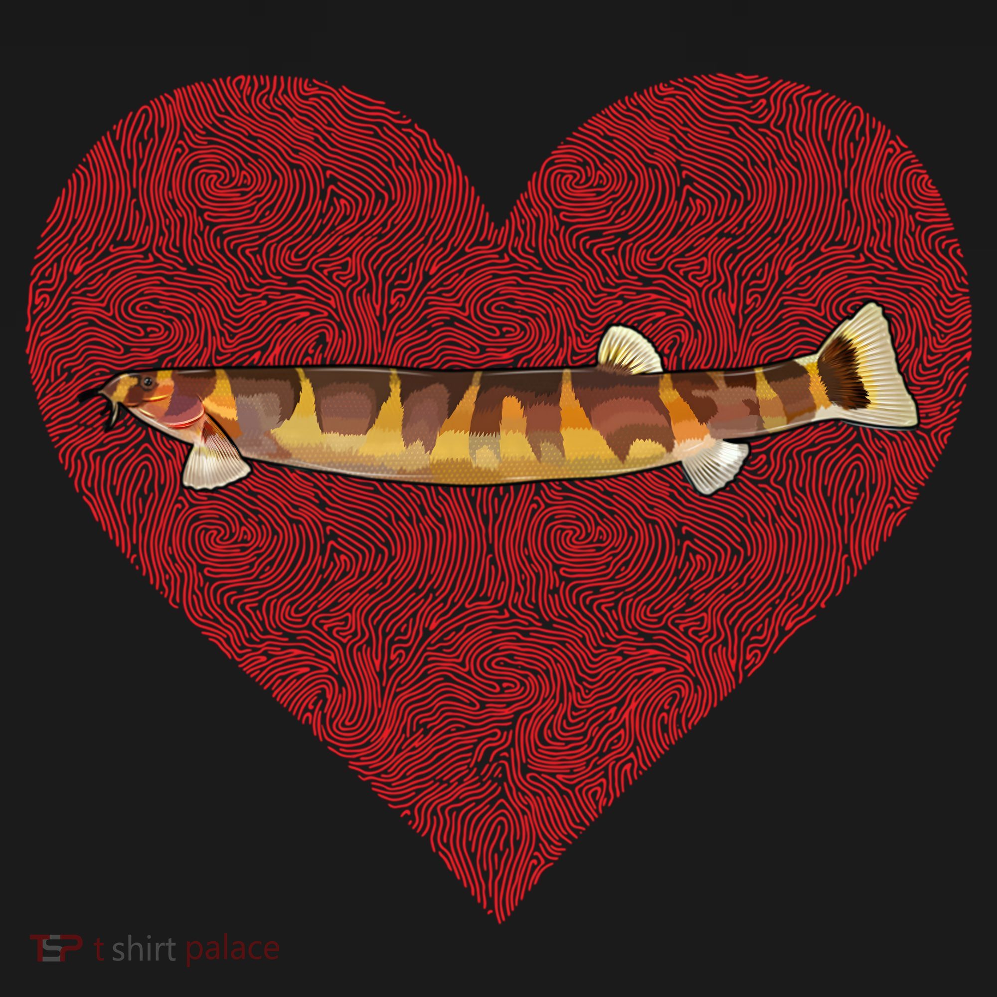 Kuhli Loach Valentines Day Fish Love Fingerprint Cool Gift Women's Hoodie