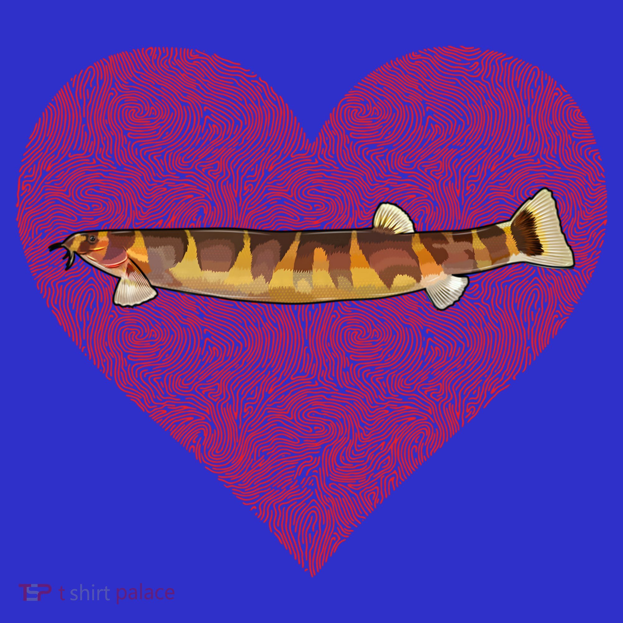 Kuhli Loach Valentines Day Fish Love Fingerprint Cool Gift Long Sleeve Shirt
