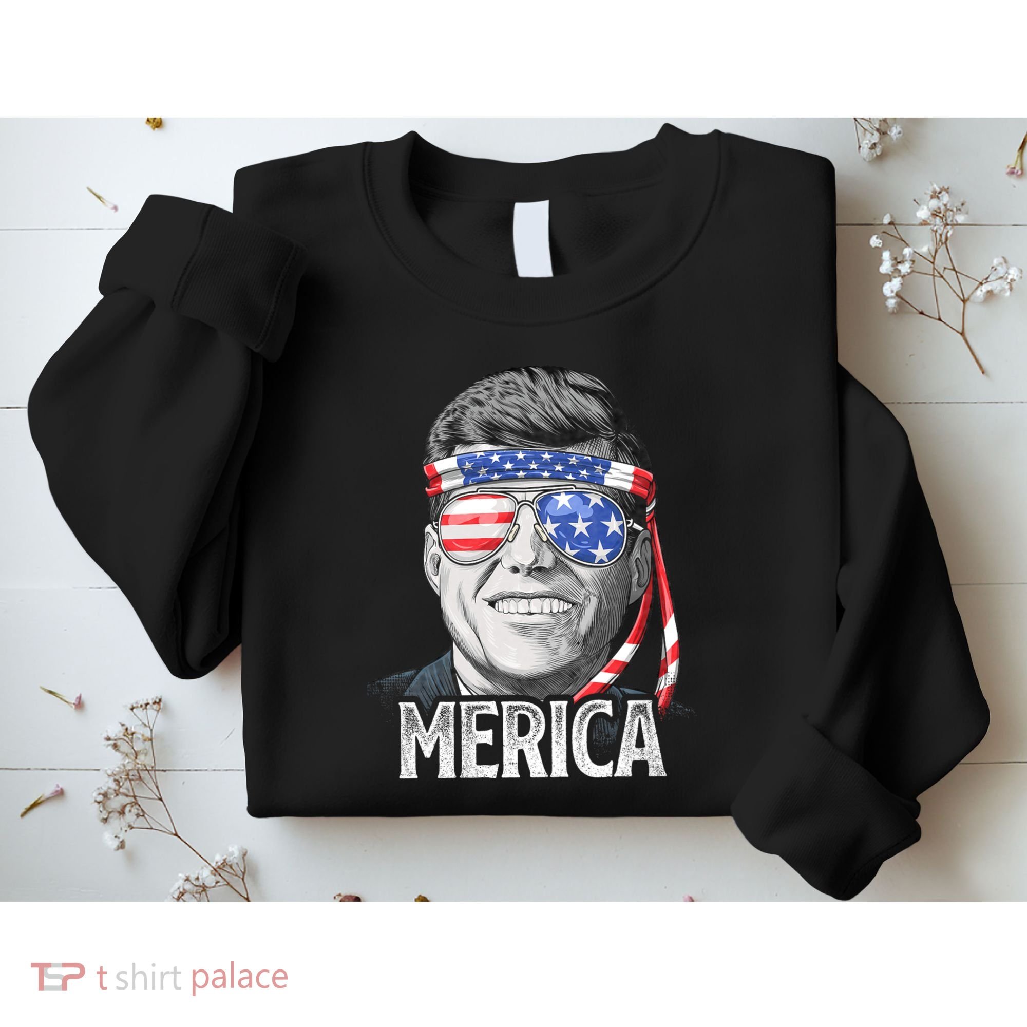Kennedy Merica 4th Of July President Jfk American Flag Sweatshirt