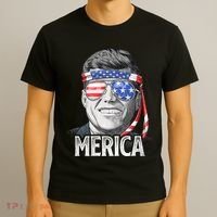 Kennedy Merica 4th Of July President Jfk American Flag T-Shirt thumb 3