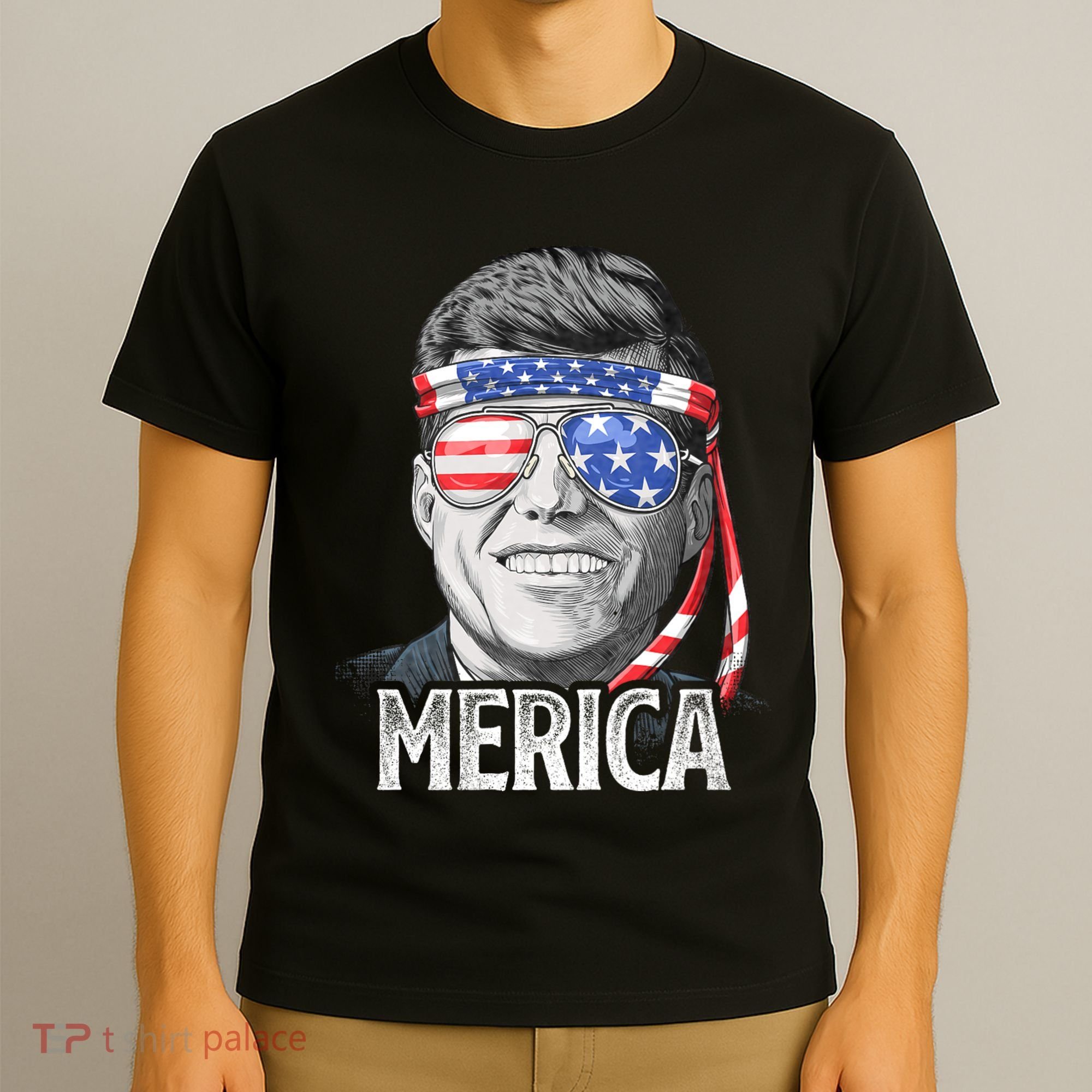 Kennedy Merica 4th Of July President Jfk American Flag T-Shirt