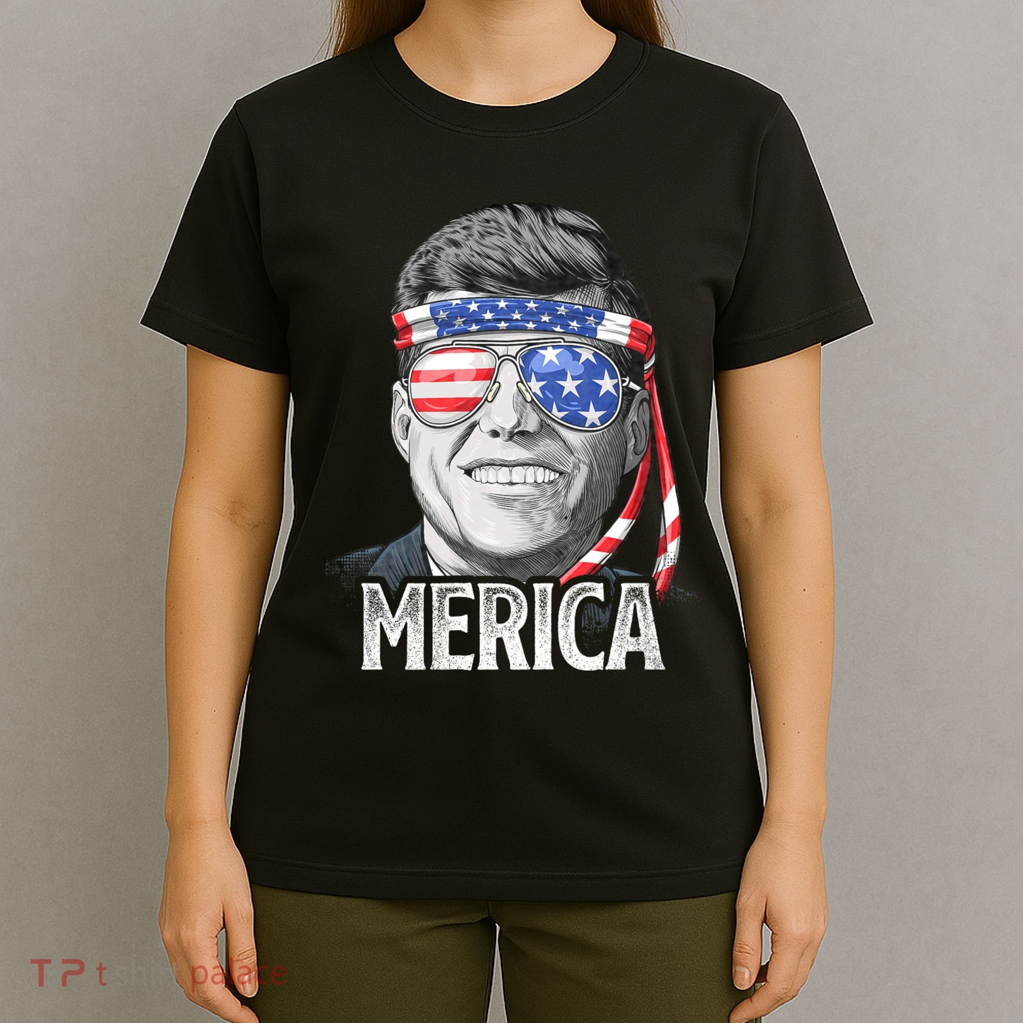 Kennedy Merica 4th Of July President Jfk American Flag T-Shirt