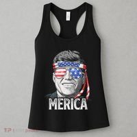 Kennedy Merica 4th Of July President Jfk American Flag Women's Tank Top thumb 3