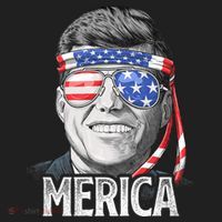 Kennedy Merica 4th Of July President Jfk American Flag Hat thumb 2
