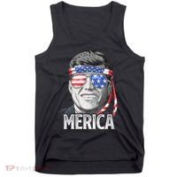 Kennedy Merica 4th Of July President Jfk American Flag Tank Top thumb 0