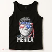 Kennedy Merica 4th Of July President Jfk American Flag Tank Top thumb 2