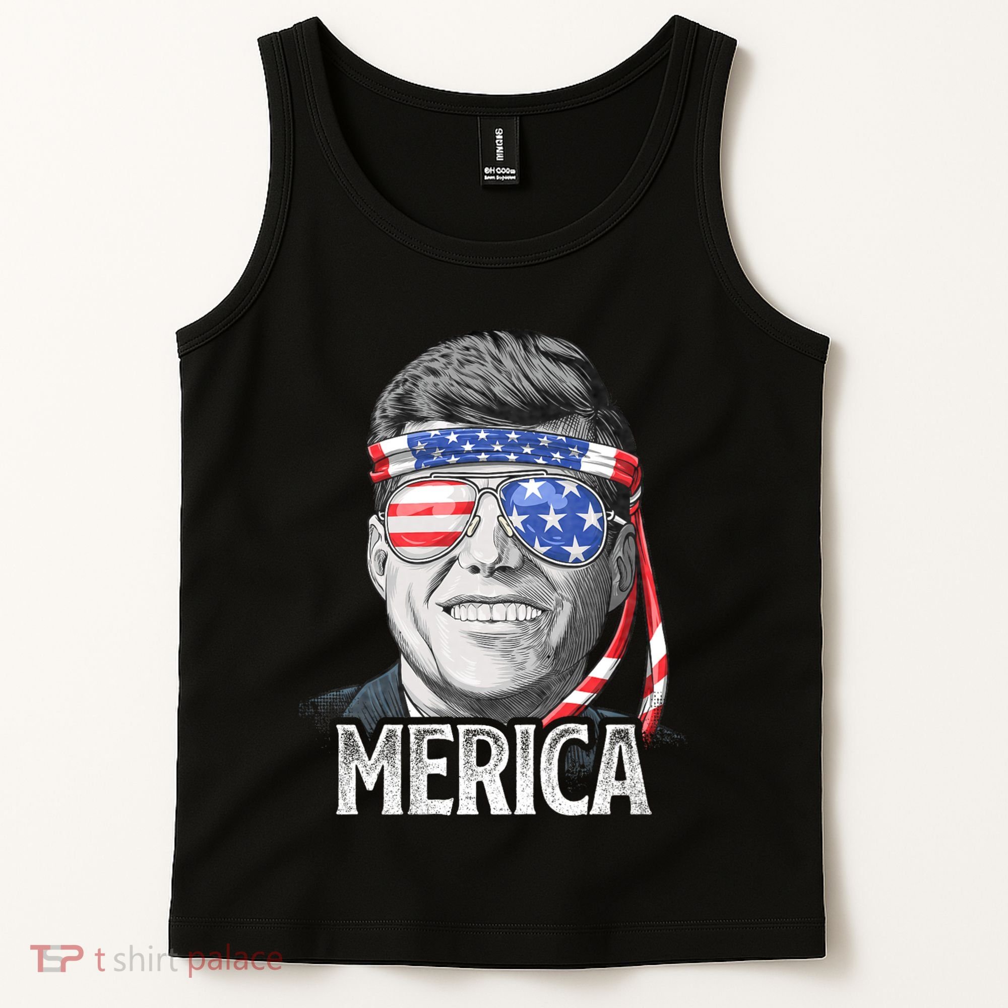 Kennedy Merica 4th Of July President Jfk American Flag Tank Top