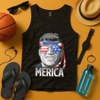 Kennedy Merica 4th Of July President Jfk American Flag Tank Top thumb 4