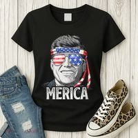 Kennedy Merica 4th Of July President Jfk American Flag Women's T-Shirt thumb 3