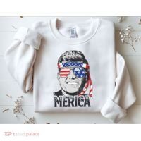 Kennedy Merica 4th Of July President Jfk Men American Flag Sweatshirt thumb 2