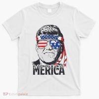 Kennedy Merica 4th Of July President Jfk Men American Flag T-Shirt thumb 0