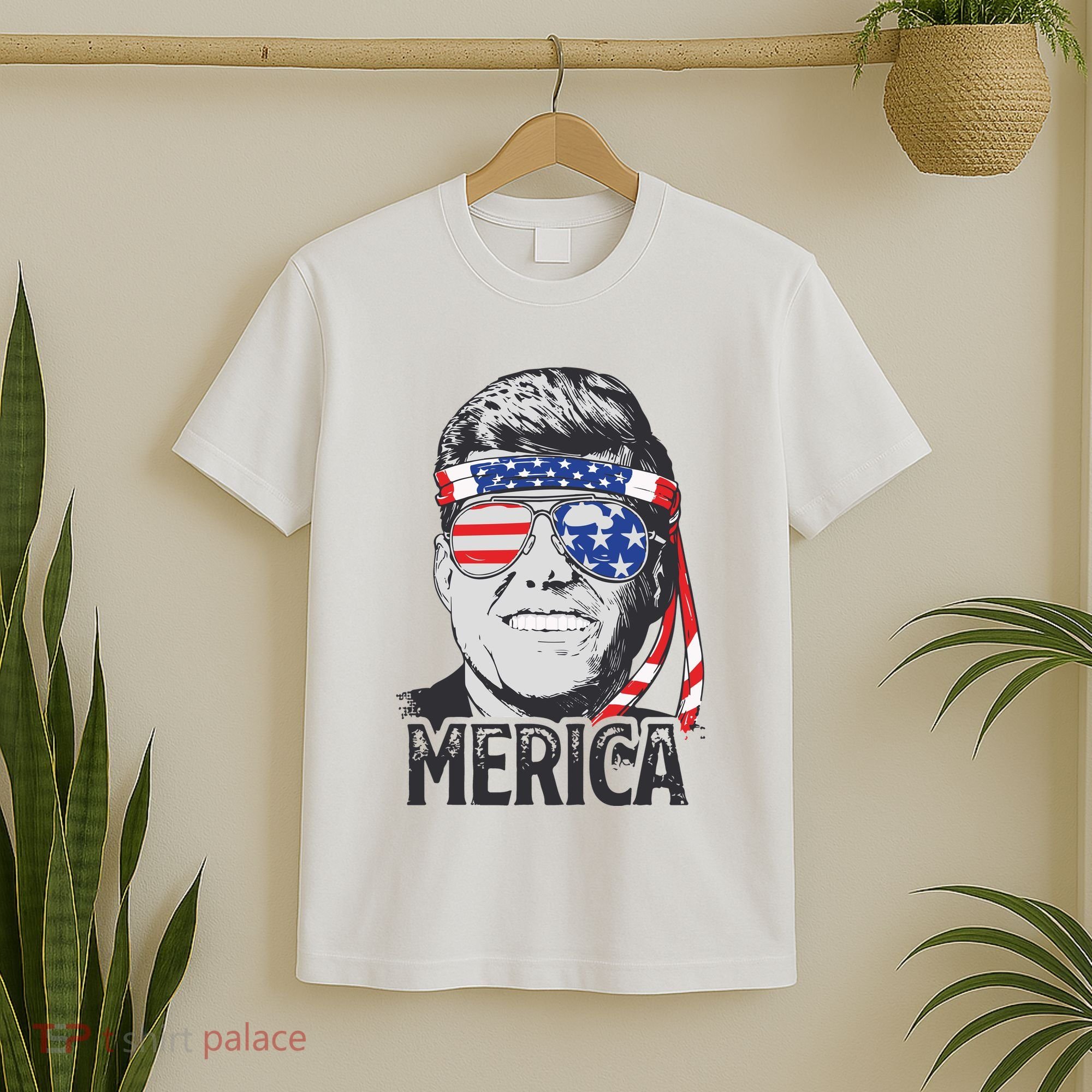 Kennedy Merica 4th Of July President Jfk Men American Flag T-Shirt