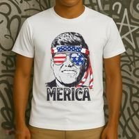 Kennedy Merica 4th Of July President Jfk Men American Flag T-Shirt thumb 3