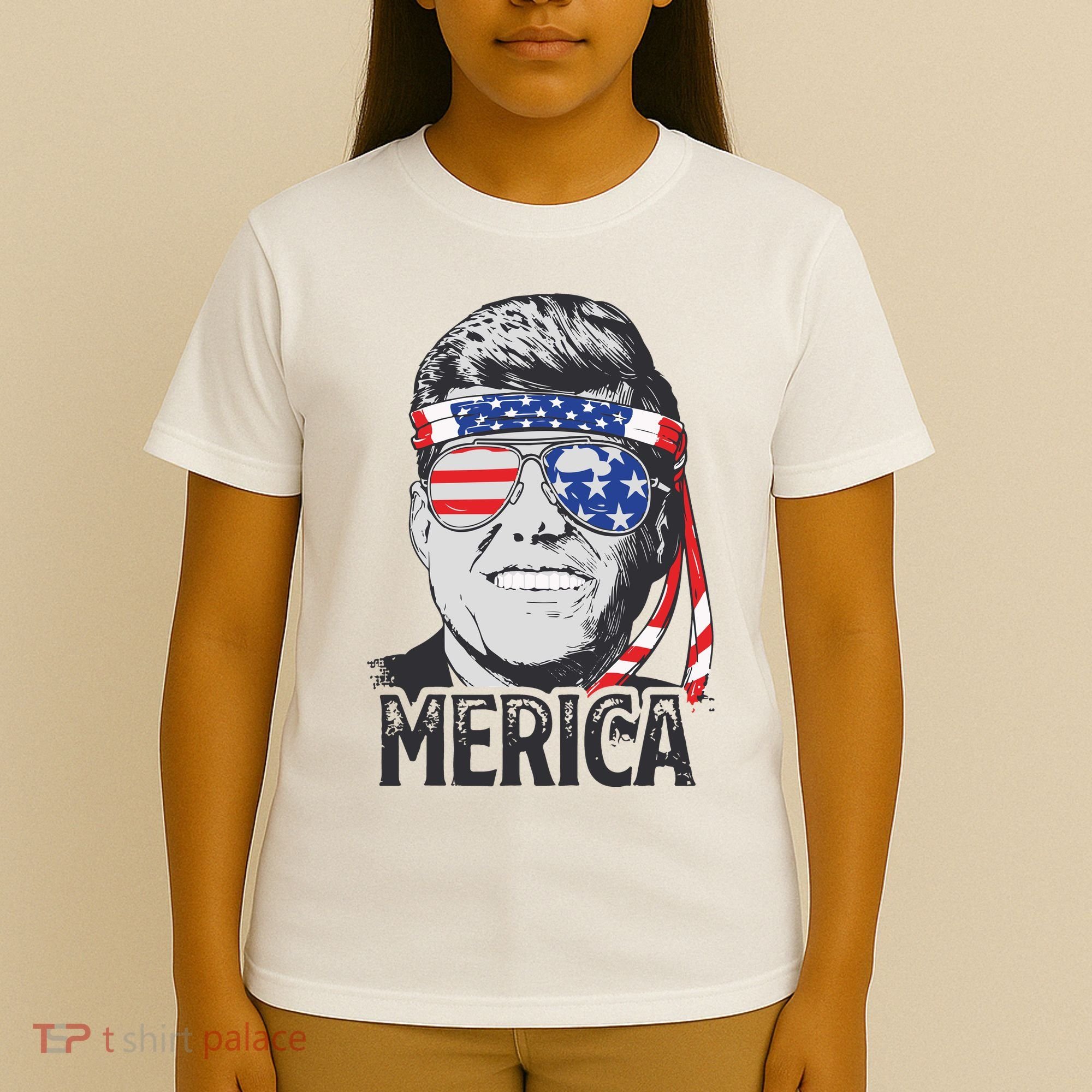Kennedy Merica 4th Of July President Jfk Men American Flag T-Shirt