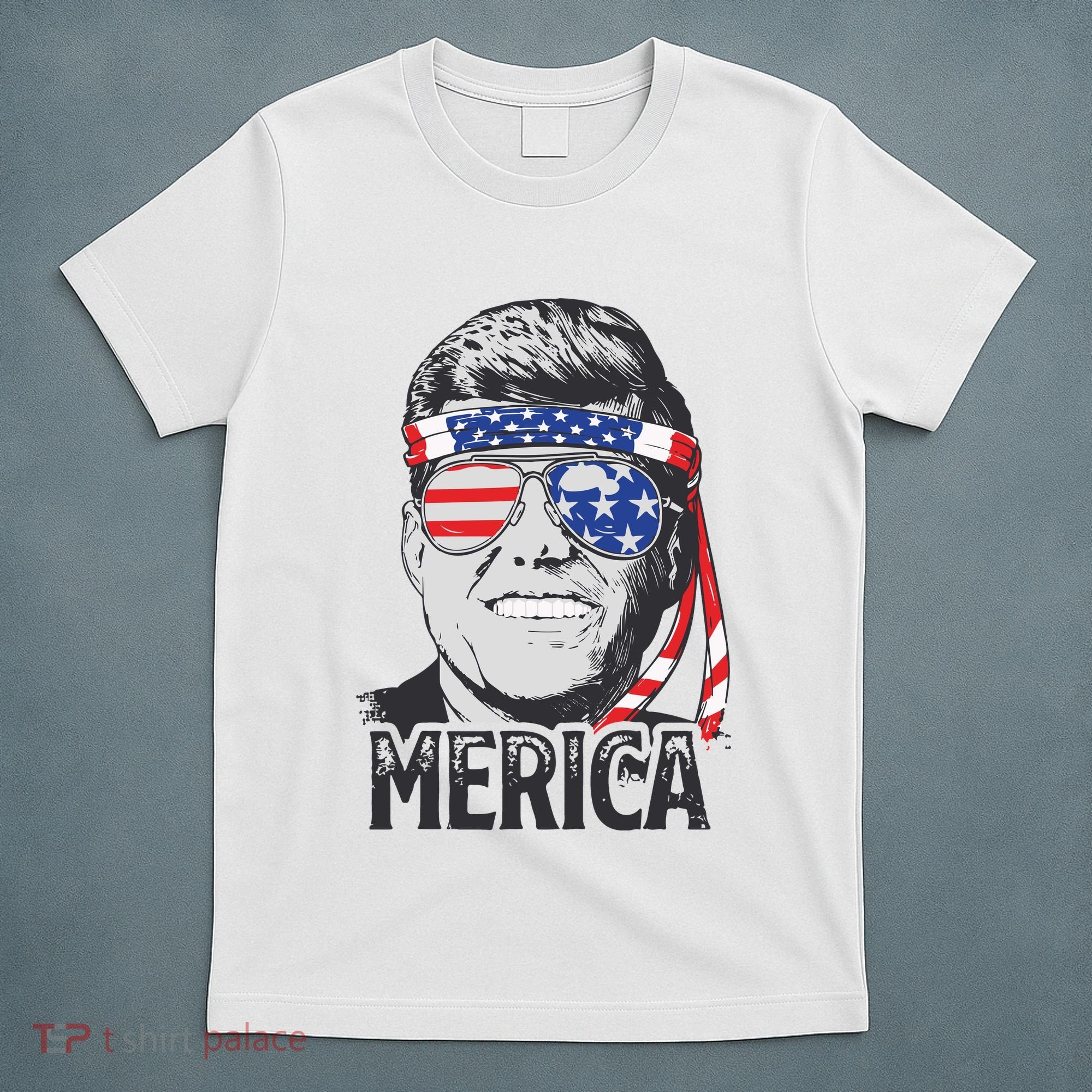 Kennedy Merica 4th Of July President Jfk Men American Flag T-Shirt