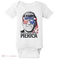 Kennedy Merica 4th Of July President Jfk Men American Flag Baby Bodysuit thumb 0