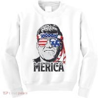 Kennedy Merica 4th Of July President Jfk Men American Flag Kids Sweatshirt thumb 0