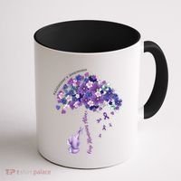 Keep Memories Alive Purple Elephant AlzheimerS Awareness Coffee Mug thumb 1
