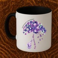 Keep Memories Alive Purple Elephant AlzheimerS Awareness Coffee Mug thumb 2