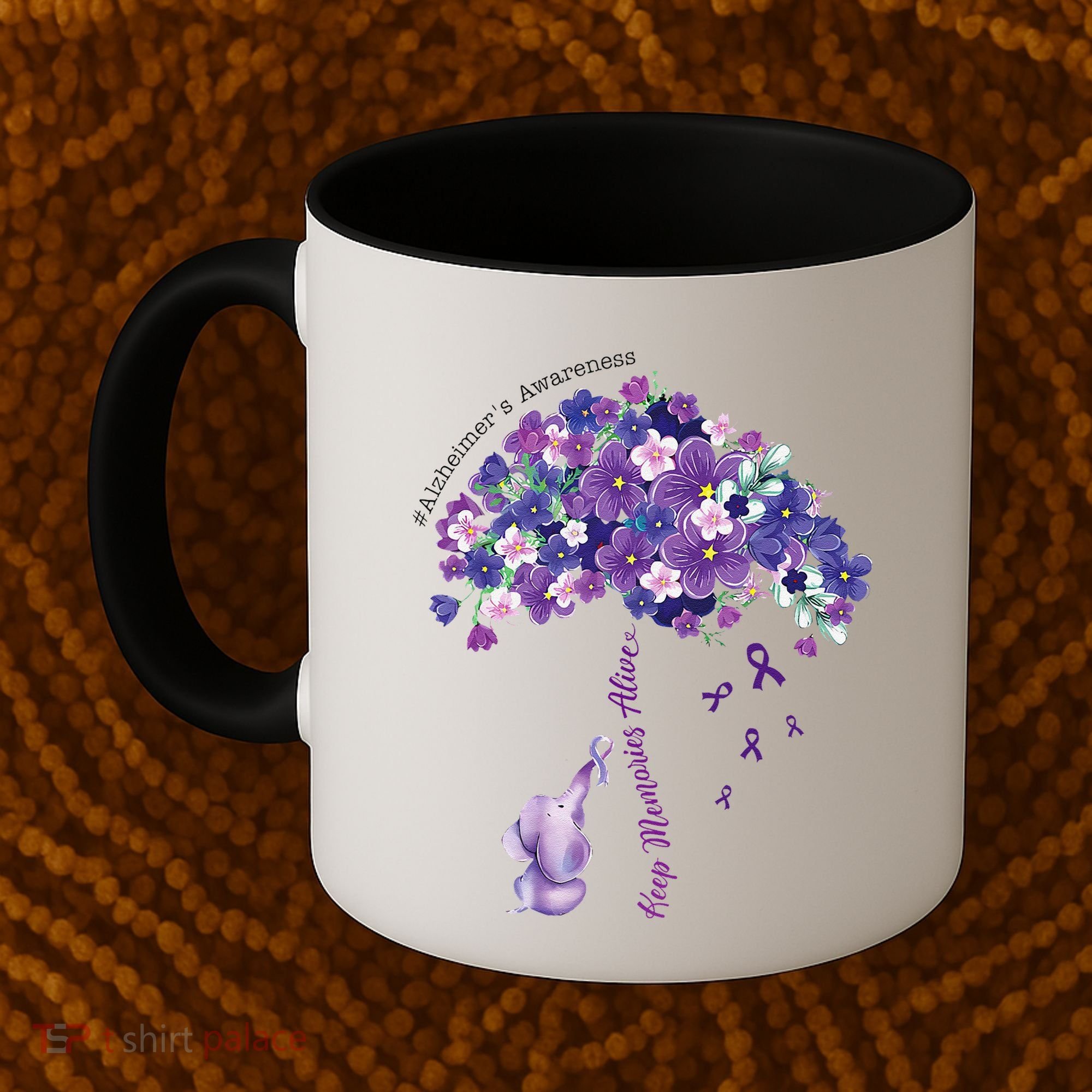 Keep Memories Alive Purple Elephant AlzheimerS Awareness Coffee Mug