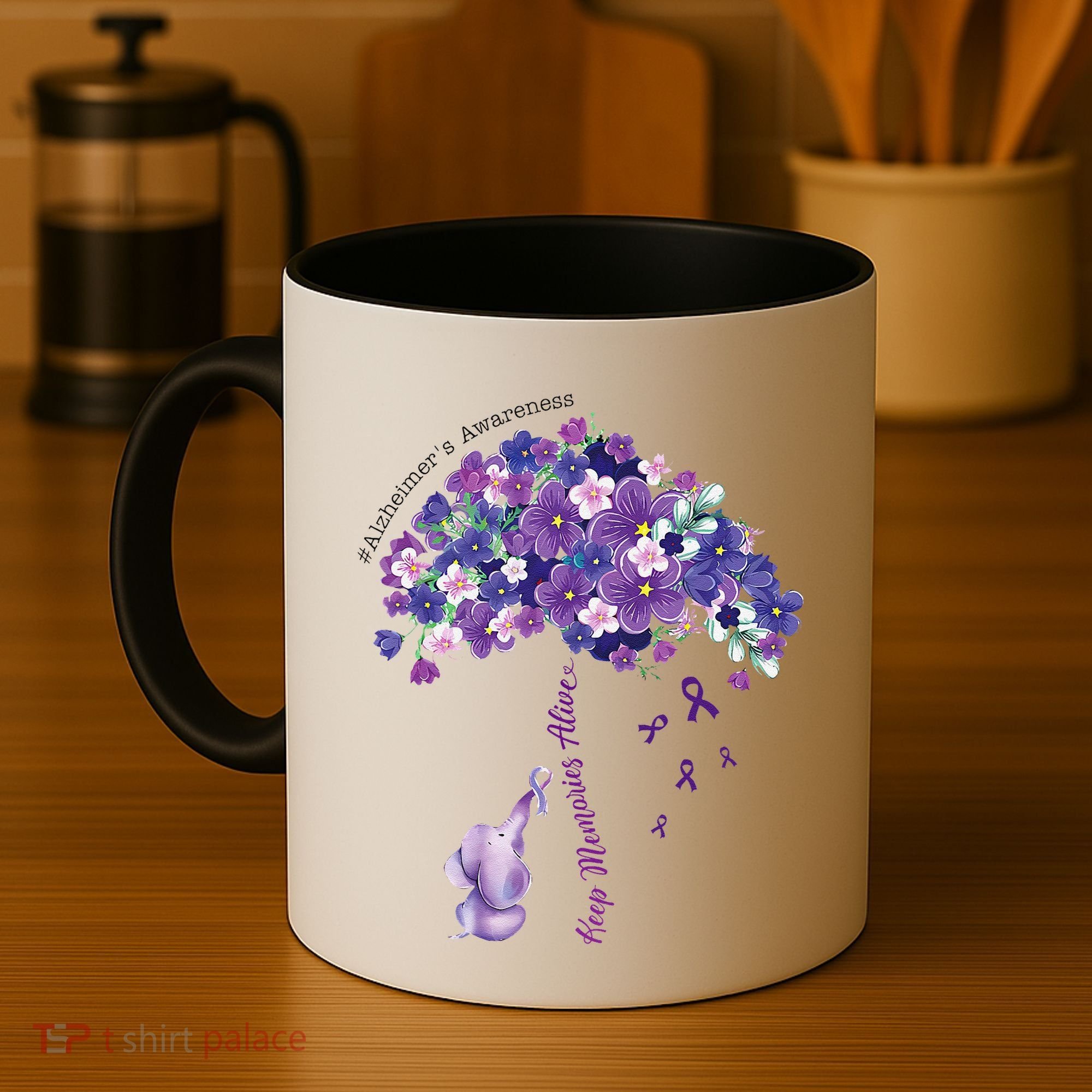 Keep Memories Alive Purple Elephant AlzheimerS Awareness Coffee Mug
