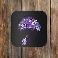 Keep Memories Alive Purple Elephant AlzheimerS Awareness Coaster thumb 0