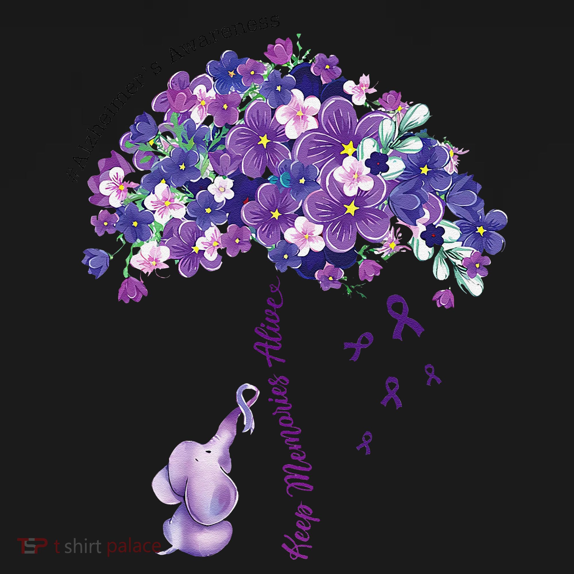 Keep Memories Alive Purple Elephant AlzheimerS Awareness Women's Hoodie