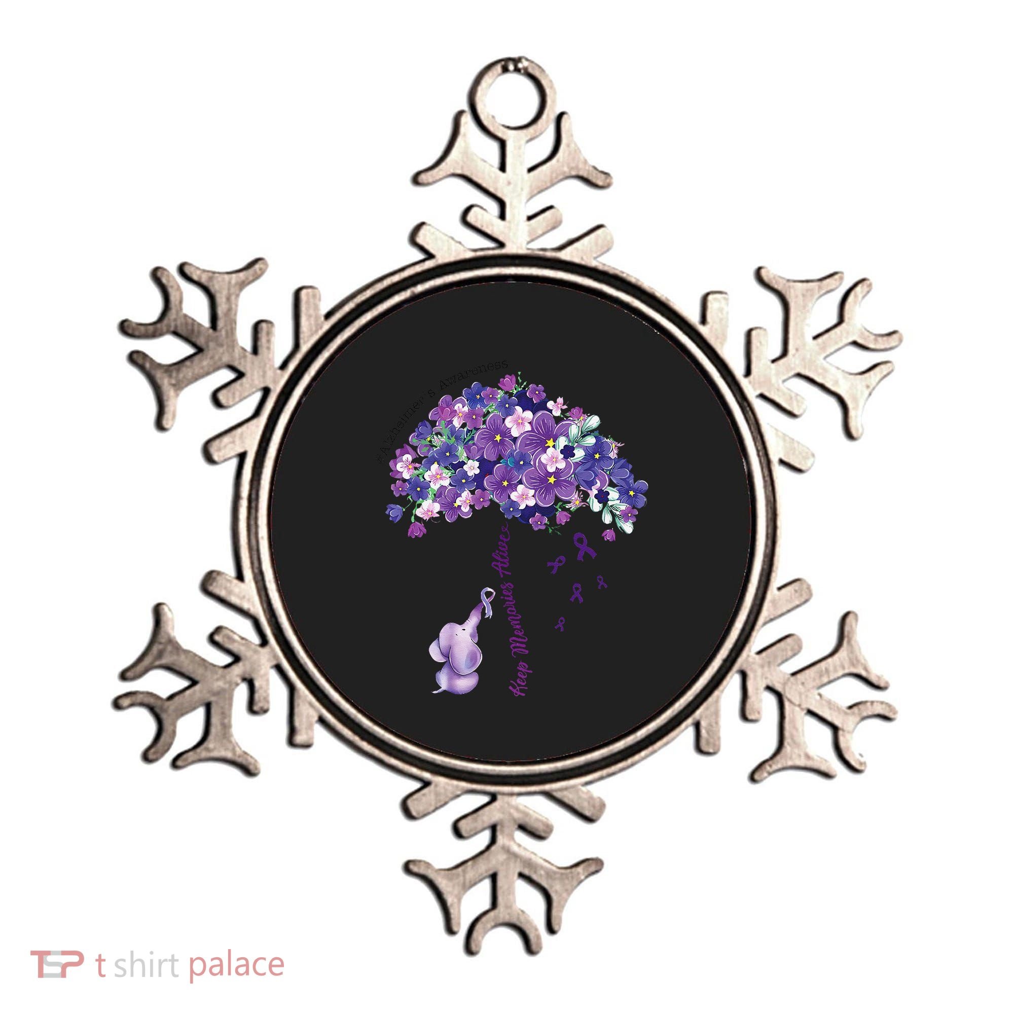 Keep Memories Alive Purple Elephant AlzheimerS Awareness Ornament