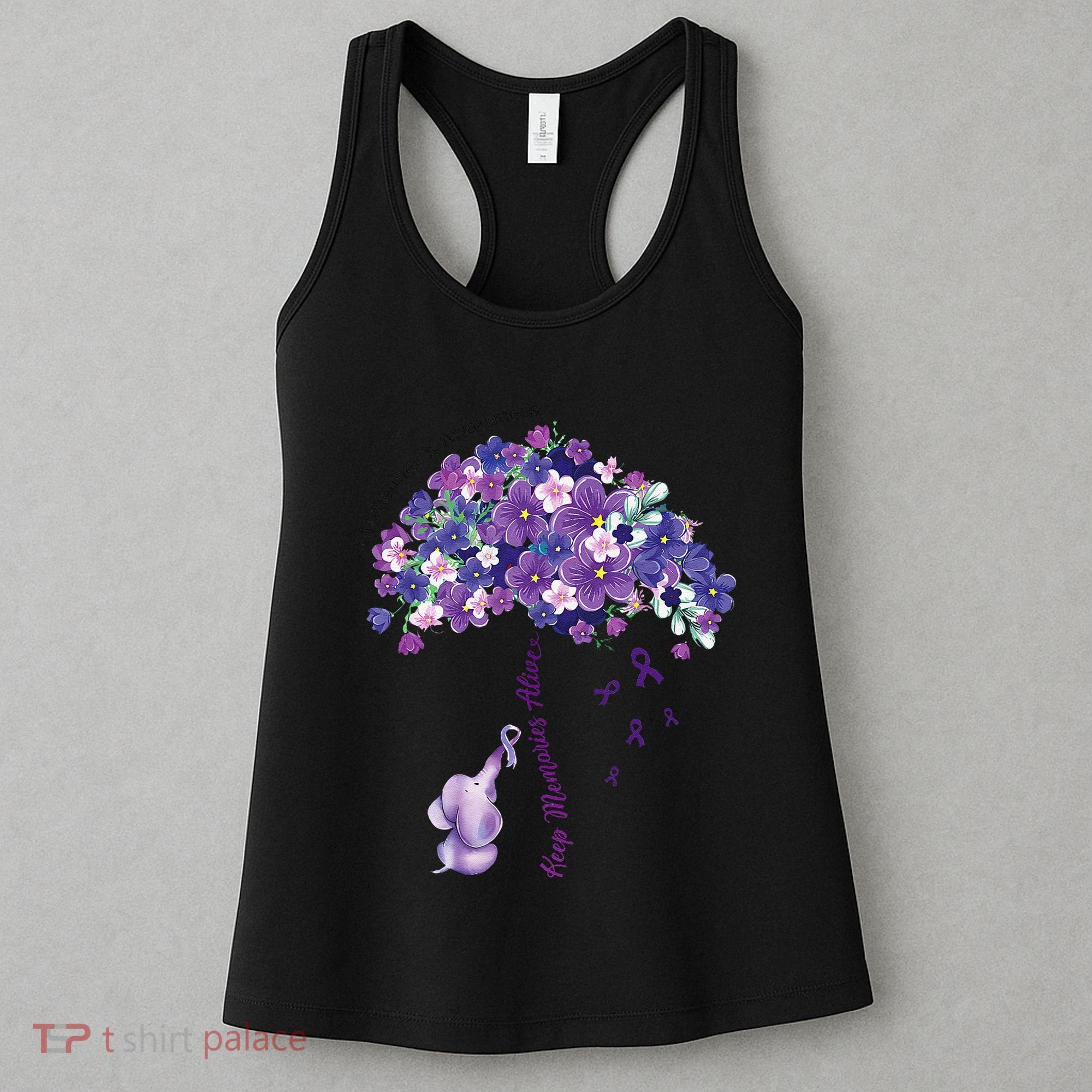 Keep Memories Alive Purple Elephant AlzheimerS Awareness Women's Tank Top